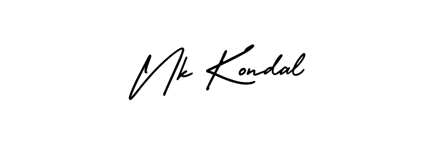Create a beautiful signature design for name Nk Kondal. With this signature (AmerikaSignatureDemo-Regular) fonts, you can make a handwritten signature for free. Nk Kondal signature style 3 images and pictures png