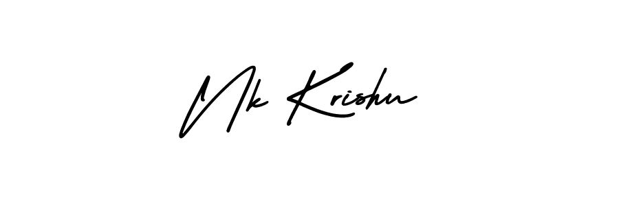 How to Draw Nk Krishu signature style? AmerikaSignatureDemo-Regular is a latest design signature styles for name Nk Krishu. Nk Krishu signature style 3 images and pictures png