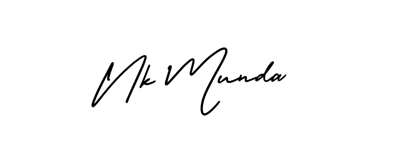 This is the best signature style for the Nk Munda name. Also you like these signature font (AmerikaSignatureDemo-Regular). Mix name signature. Nk Munda signature style 3 images and pictures png