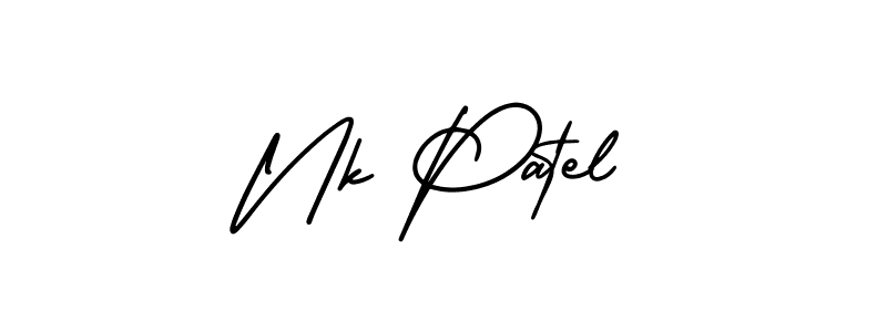 The best way (AmerikaSignatureDemo-Regular) to make a short signature is to pick only two or three words in your name. The name Nk Patel include a total of six letters. For converting this name. Nk Patel signature style 3 images and pictures png