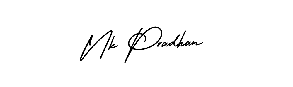 Also You can easily find your signature by using the search form. We will create Nk Pradhan name handwritten signature images for you free of cost using AmerikaSignatureDemo-Regular sign style. Nk Pradhan signature style 3 images and pictures png