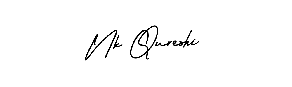 Also You can easily find your signature by using the search form. We will create Nk Qureshi name handwritten signature images for you free of cost using AmerikaSignatureDemo-Regular sign style. Nk Qureshi signature style 3 images and pictures png