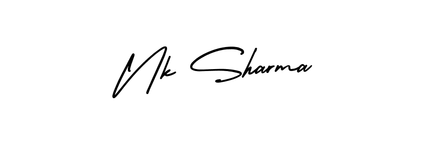 How to Draw Nk Sharma signature style? AmerikaSignatureDemo-Regular is a latest design signature styles for name Nk Sharma. Nk Sharma signature style 3 images and pictures png