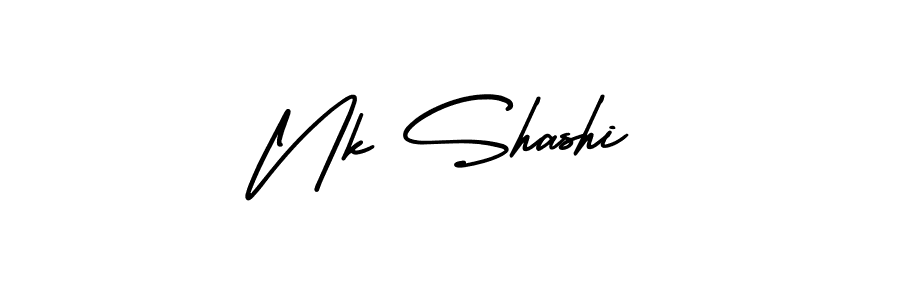 Nk Shashi stylish signature style. Best Handwritten Sign (AmerikaSignatureDemo-Regular) for my name. Handwritten Signature Collection Ideas for my name Nk Shashi. Nk Shashi signature style 3 images and pictures png