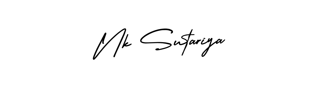 It looks lik you need a new signature style for name Nk Sutariya. Design unique handwritten (AmerikaSignatureDemo-Regular) signature with our free signature maker in just a few clicks. Nk Sutariya signature style 3 images and pictures png