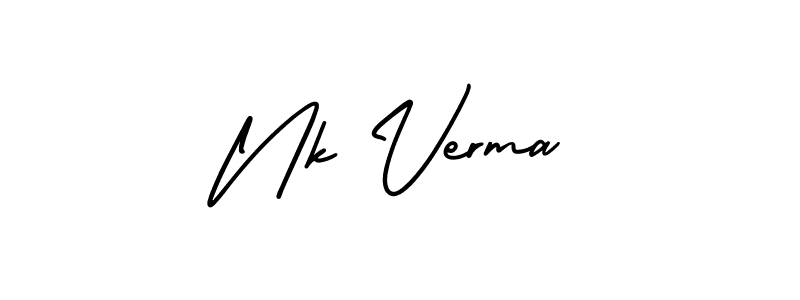 How to make Nk Verma name signature. Use AmerikaSignatureDemo-Regular style for creating short signs online. This is the latest handwritten sign. Nk Verma signature style 3 images and pictures png