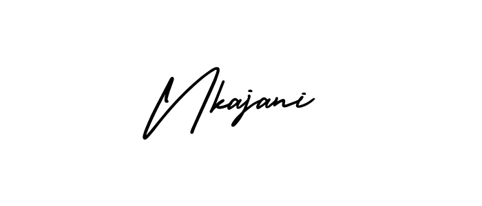 Also You can easily find your signature by using the search form. We will create Nkajani name handwritten signature images for you free of cost using AmerikaSignatureDemo-Regular sign style. Nkajani signature style 3 images and pictures png