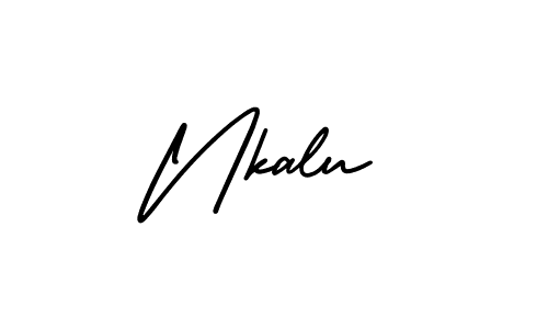 How to make Nkalu signature? AmerikaSignatureDemo-Regular is a professional autograph style. Create handwritten signature for Nkalu name. Nkalu signature style 3 images and pictures png