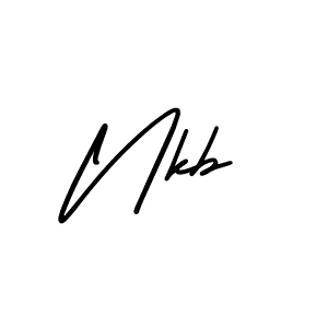 Use a signature maker to create a handwritten signature online. With this signature software, you can design (AmerikaSignatureDemo-Regular) your own signature for name Nkb. Nkb signature style 3 images and pictures png