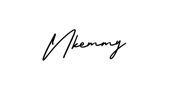 Design your own signature with our free online signature maker. With this signature software, you can create a handwritten (AmerikaSignatureDemo-Regular) signature for name Nkemmy. Nkemmy signature style 3 images and pictures png