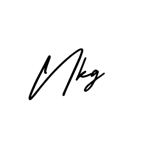 You should practise on your own different ways (AmerikaSignatureDemo-Regular) to write your name (Nkg) in signature. don't let someone else do it for you. Nkg signature style 3 images and pictures png