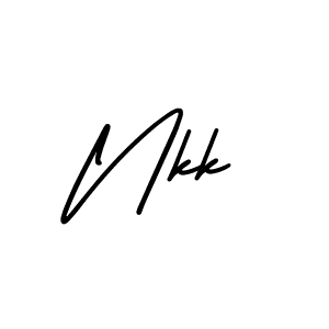 The best way (AmerikaSignatureDemo-Regular) to make a short signature is to pick only two or three words in your name. The name Nkk include a total of six letters. For converting this name. Nkk signature style 3 images and pictures png