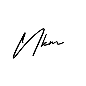 Design your own signature with our free online signature maker. With this signature software, you can create a handwritten (AmerikaSignatureDemo-Regular) signature for name Nkm. Nkm signature style 3 images and pictures png