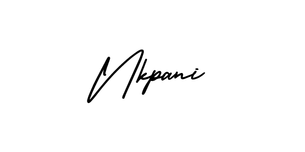Nkpani stylish signature style. Best Handwritten Sign (AmerikaSignatureDemo-Regular) for my name. Handwritten Signature Collection Ideas for my name Nkpani. Nkpani signature style 3 images and pictures png