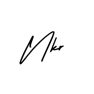 Use a signature maker to create a handwritten signature online. With this signature software, you can design (AmerikaSignatureDemo-Regular) your own signature for name Nkr. Nkr signature style 3 images and pictures png