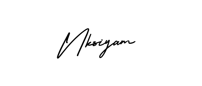 How to Draw Nksiyam signature style? AmerikaSignatureDemo-Regular is a latest design signature styles for name Nksiyam. Nksiyam signature style 3 images and pictures png