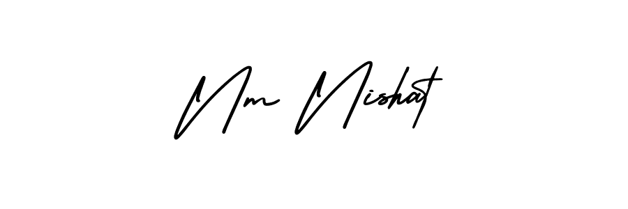 How to make Nm Nishat name signature. Use AmerikaSignatureDemo-Regular style for creating short signs online. This is the latest handwritten sign. Nm Nishat signature style 3 images and pictures png