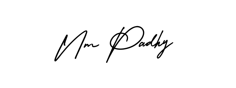 How to make Nm Padhy name signature. Use AmerikaSignatureDemo-Regular style for creating short signs online. This is the latest handwritten sign. Nm Padhy signature style 3 images and pictures png