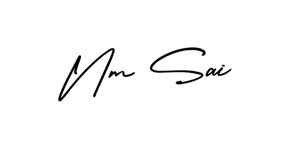 Create a beautiful signature design for name Nm Sai. With this signature (AmerikaSignatureDemo-Regular) fonts, you can make a handwritten signature for free. Nm Sai signature style 3 images and pictures png