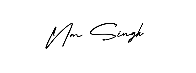 How to make Nm Singh signature? AmerikaSignatureDemo-Regular is a professional autograph style. Create handwritten signature for Nm Singh name. Nm Singh signature style 3 images and pictures png