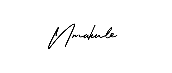 Use a signature maker to create a handwritten signature online. With this signature software, you can design (AmerikaSignatureDemo-Regular) your own signature for name Nmahule. Nmahule signature style 3 images and pictures png