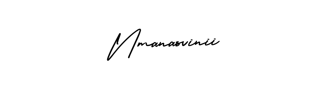AmerikaSignatureDemo-Regular is a professional signature style that is perfect for those who want to add a touch of class to their signature. It is also a great choice for those who want to make their signature more unique. Get Nmanasvinii name to fancy signature for free. Nmanasvinii signature style 3 images and pictures png