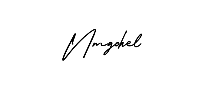 How to make Nmgohel name signature. Use AmerikaSignatureDemo-Regular style for creating short signs online. This is the latest handwritten sign. Nmgohel signature style 3 images and pictures png