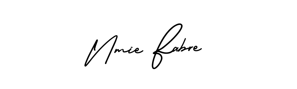 Make a short Nmie Fabre signature style. Manage your documents anywhere anytime using AmerikaSignatureDemo-Regular. Create and add eSignatures, submit forms, share and send files easily. Nmie Fabre signature style 3 images and pictures png