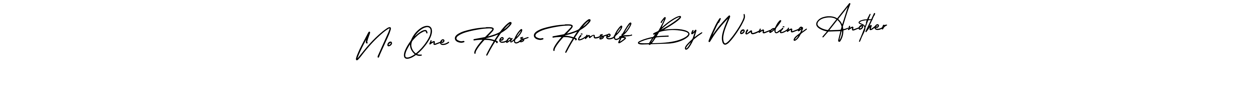 This is the best signature style for the No One Heals Himself By Wounding Another name. Also you like these signature font (AmerikaSignatureDemo-Regular). Mix name signature. No One Heals Himself By Wounding Another signature style 3 images and pictures png