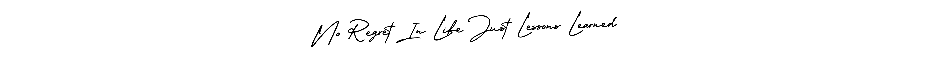 How to Draw No Regret In Life Just Lessons Learned signature style? AmerikaSignatureDemo-Regular is a latest design signature styles for name No Regret In Life Just Lessons Learned. No Regret In Life Just Lessons Learned signature style 3 images and pictures png