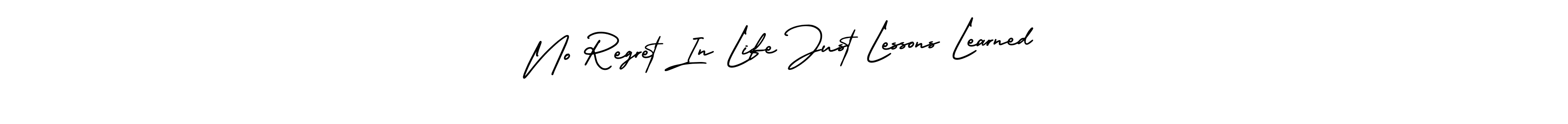 How to Draw No Regret In Life Just Lessons Learned signature style? AmerikaSignatureDemo-Regular is a latest design signature styles for name No Regret In Life Just Lessons Learned. No Regret In Life Just Lessons Learned signature style 3 images and pictures png