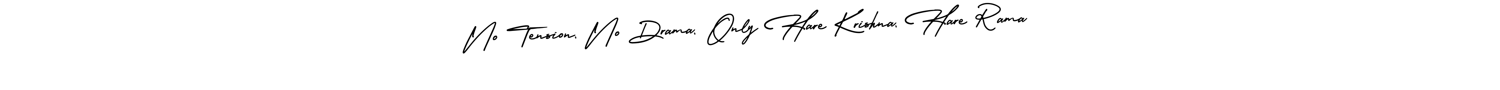 You should practise on your own different ways (AmerikaSignatureDemo-Regular) to write your name (No Tension, No Drama, Only Hare Krishna, Hare Rama) in signature. don't let someone else do it for you. No Tension, No Drama, Only Hare Krishna, Hare Rama signature style 3 images and pictures png