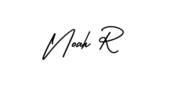 You should practise on your own different ways (AmerikaSignatureDemo-Regular) to write your name (Noah R) in signature. don't let someone else do it for you. Noah R signature style 3 images and pictures png