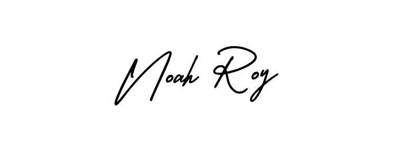 You should practise on your own different ways (AmerikaSignatureDemo-Regular) to write your name (Noah Roy) in signature. don't let someone else do it for you. Noah Roy signature style 3 images and pictures png