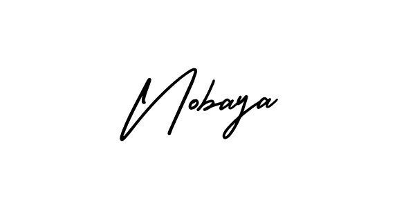 Use a signature maker to create a handwritten signature online. With this signature software, you can design (AmerikaSignatureDemo-Regular) your own signature for name Nobaya. Nobaya signature style 3 images and pictures png