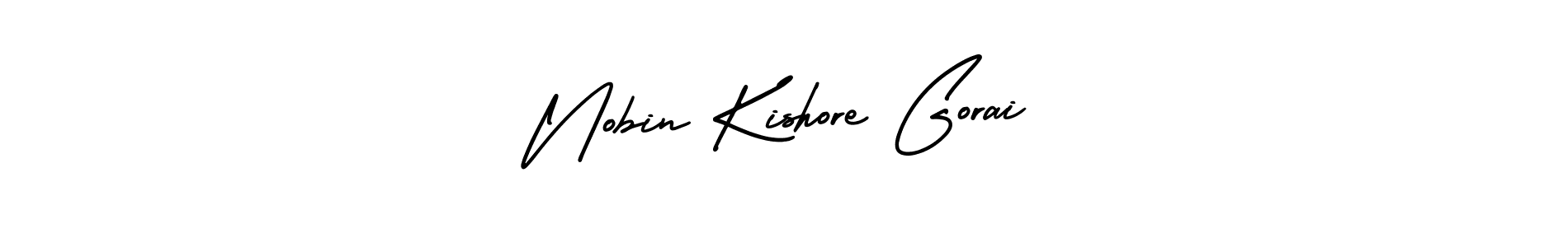 Design your own signature with our free online signature maker. With this signature software, you can create a handwritten (AmerikaSignatureDemo-Regular) signature for name Nobin Kishore Gorai. Nobin Kishore Gorai signature style 3 images and pictures png