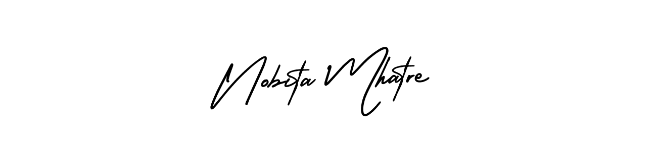 See photos of Nobita Mhatre official signature by Spectra . Check more albums & portfolios. Read reviews & check more about AmerikaSignatureDemo-Regular font. Nobita Mhatre signature style 3 images and pictures png