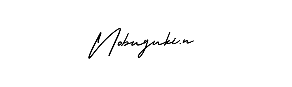 Create a beautiful signature design for name Nobuyuki.n. With this signature (AmerikaSignatureDemo-Regular) fonts, you can make a handwritten signature for free. Nobuyuki.n signature style 3 images and pictures png