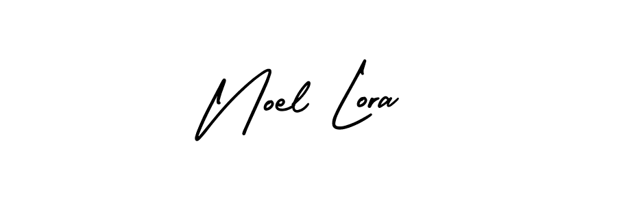 How to make Noel Lora name signature. Use AmerikaSignatureDemo-Regular style for creating short signs online. This is the latest handwritten sign. Noel Lora signature style 3 images and pictures png