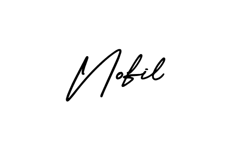 How to make Nofil name signature. Use AmerikaSignatureDemo-Regular style for creating short signs online. This is the latest handwritten sign. Nofil signature style 3 images and pictures png