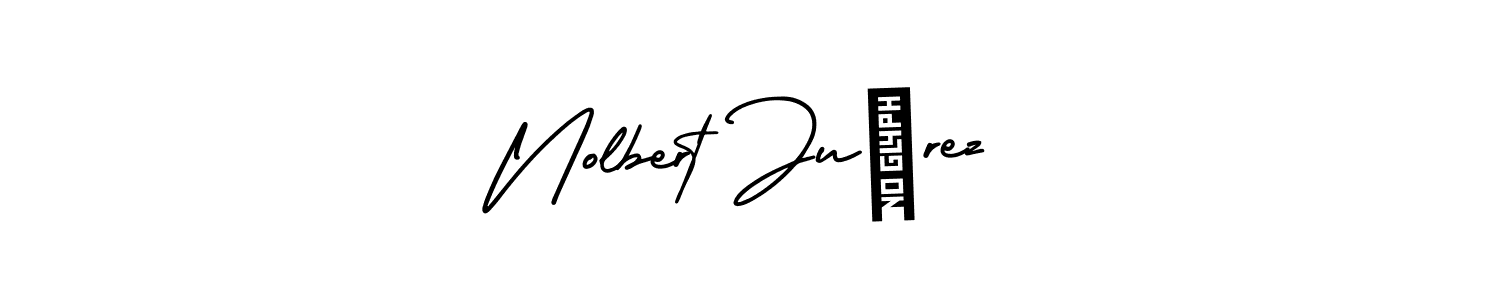 Use a signature maker to create a handwritten signature online. With this signature software, you can design (AmerikaSignatureDemo-Regular) your own signature for name Nolbert Juárez. Nolbert Juárez signature style 3 images and pictures png