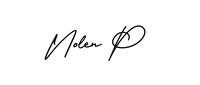 How to Draw Nolen P signature style? AmerikaSignatureDemo-Regular is a latest design signature styles for name Nolen P. Nolen P signature style 3 images and pictures png