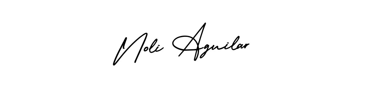 You should practise on your own different ways (AmerikaSignatureDemo-Regular) to write your name (Noli Aguilar) in signature. don't let someone else do it for you. Noli Aguilar signature style 3 images and pictures png