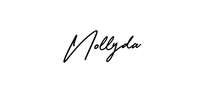 It looks lik you need a new signature style for name Nollyda. Design unique handwritten (AmerikaSignatureDemo-Regular) signature with our free signature maker in just a few clicks. Nollyda signature style 3 images and pictures png