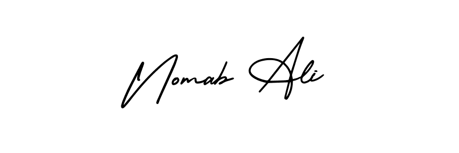 Design your own signature with our free online signature maker. With this signature software, you can create a handwritten (AmerikaSignatureDemo-Regular) signature for name Nomab Ali. Nomab Ali signature style 3 images and pictures png