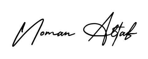 The AmerikaSignatureDemo-Regular lettering style adds unique flourish to name Noman Altaf. Stand out with a custom digital autograph made in seconds. Noman Altaf signature style 3 images and pictures png