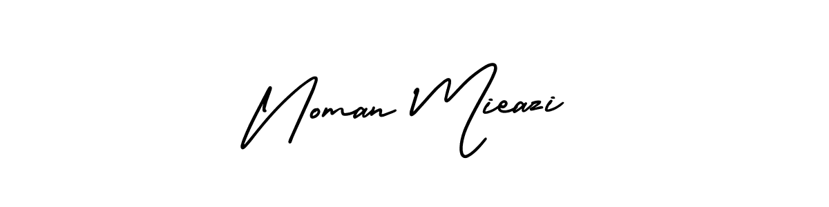 The best way (AmerikaSignatureDemo-Regular) to make a short signature is to pick only two or three words in your name. The name Noman Mieazi include a total of six letters. For converting this name. Noman Mieazi signature style 3 images and pictures png