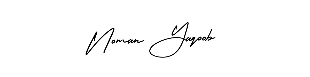Make a beautiful signature design for name Noman Yaqoob. With this signature (AmerikaSignatureDemo-Regular) style, you can create a handwritten signature for free. Noman Yaqoob signature style 3 images and pictures png