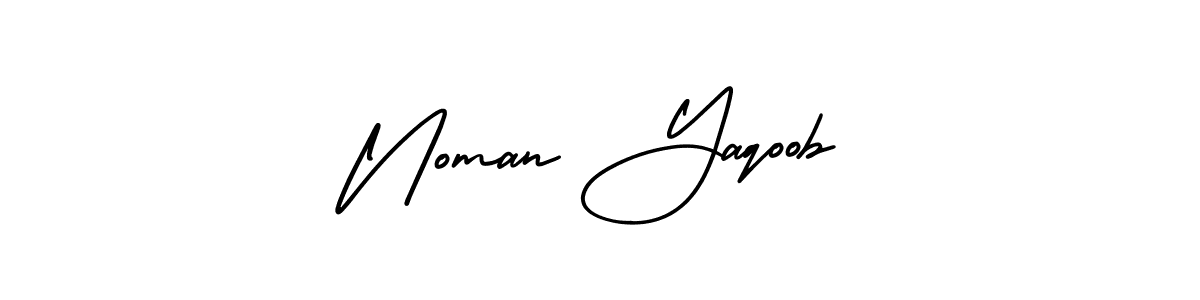 Make a beautiful signature design for name Noman Yaqoob. With this signature (AmerikaSignatureDemo-Regular) style, you can create a handwritten signature for free. Noman Yaqoob signature style 3 images and pictures png