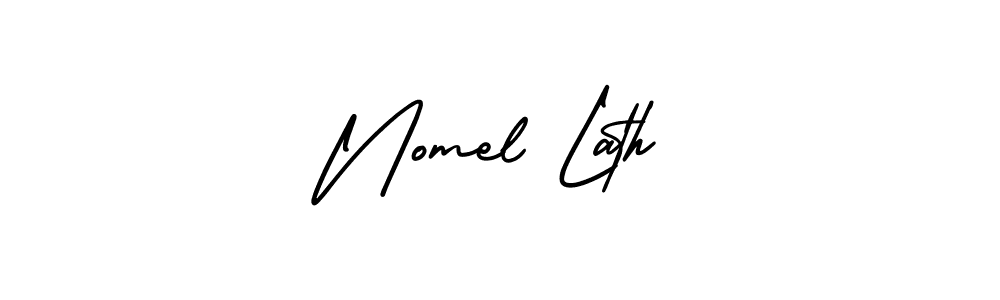 How to Draw Nomel Lath signature style? AmerikaSignatureDemo-Regular is a latest design signature styles for name Nomel Lath. Nomel Lath signature style 3 images and pictures png